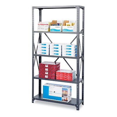 Safco Commercial Steel Shelving Unit Five-Shelf 36w x 12d x 75h Dark Gray 6265