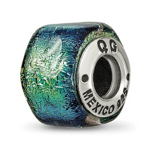 Black Bow Jewelry Yellow Hued Dichroic Glass Sterling Silver Bead Charm - 1 of 4