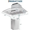 30 in Stainless Steel Kitchen Range Hood with 450 CFM, 3-Speed Exhaust Fan, LED Light, Touch Control, Gesture Control, Convertible Duct/Ductless - 3 of 4