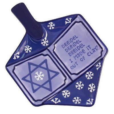 Our Name Is Mud Blue Dreidel Shaped Serving Platter