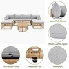 Chic Crate-7-Piece Weatherproof Rattan Sectional Sofa Set - Thick Cushioned Modular Furniture (Freestyle Conversation Seating, Gray) - 4 of 4