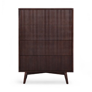 Tremolo  Modern Boho 4-Drawer Dresser with Solid Wood & Contemporary Fluted Fronts - Teamson Home - 1 of 4
