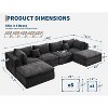 140" Cloud Sectional Sofa, Convertible U-Shape Boneless Couch with Ottoman, Oversized 4-Seater Modular Sofa for Living Room - 2 of 4