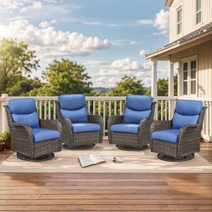 Gymojoy Outdoor Gliders Chairs Side Table with 5-Inch Thick Cushions - 1 of 4