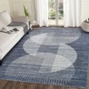 Machine Washable Area Rugs Modern Abstract Indoor Mat Non Shedding Neutral Throw Rugs Foldable Geometric Strip Thin Floor Cover for Living Room - 3 of 4