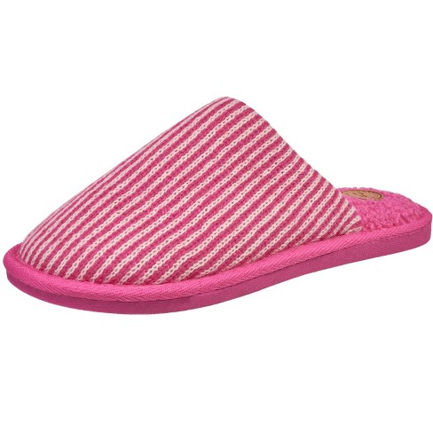 French Connection Women's Fluffy Textured Slippers - Winter House Shoes For  Women In Pink Size 9-10