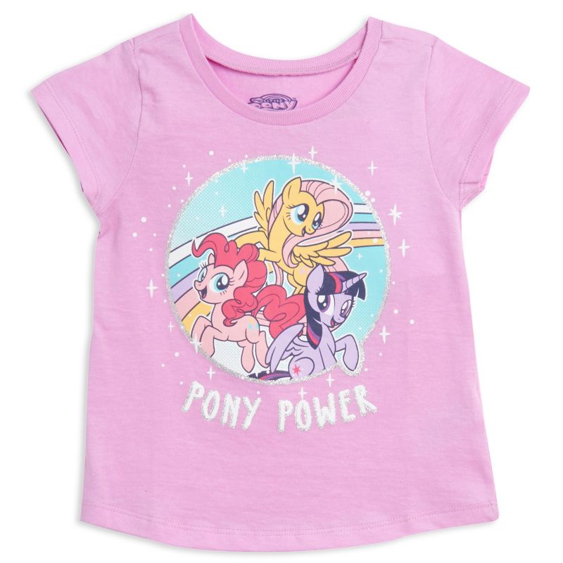 My Little Pony Toddler Girls 3 Pack Graphic T-Shirt Grey Blue Purple , 4 of 5