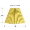 Springcrest 7" Top x 15" Bottom x 10" High x 10 3/4" Slant Lamp Shade Replacement Medium Yellow Empire Round Velvet Arc Pleated Spider Harp Finial - 4 of 4