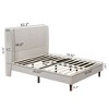 GDFStudio Lindsay Upholstered Wood Bed Frame with Wingback and Solid Wood Legs - 3 of 4