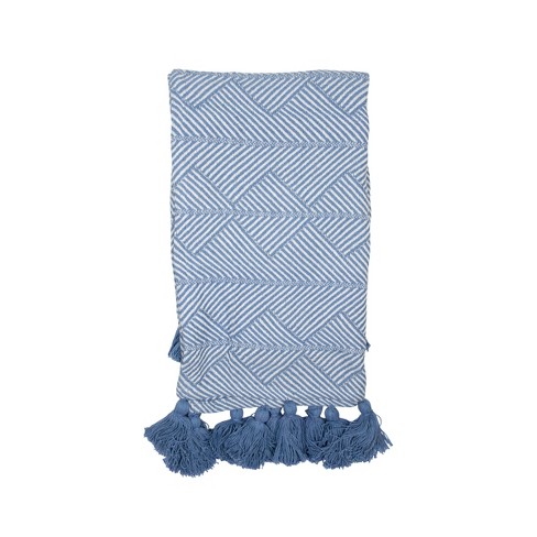 Blue discount tassel throw