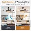 HANPURE 42'' Retractable Ceiling Fan with LED Light, Remote Control, 6 Speeds, Quiet Motor, Dimmable for Living Room, Bedroom, Dining Room - 4 of 4