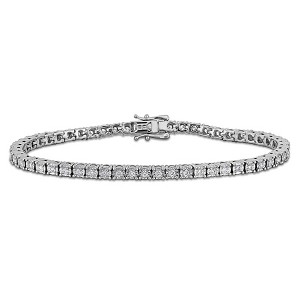 CREATED FOREVER | Sterling Silver 1 CT Lab Grown Diamond TW Tennis Bracelet - 1 of 4