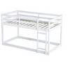TOAOTBNBO Wood Twin Platform Bed with Ladder, Modern Beds with Strengthened Slats, Elegant Bed Frames with Twin over Twin Design - 3 of 4