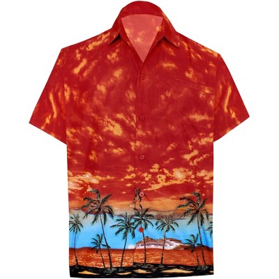 LA LEELA Mens Hawaiian Shirts Short Sleeve Button Down Shirt Men's Hawaii Shirts Boho Vacation Casual Summer Beach Shirts Funny