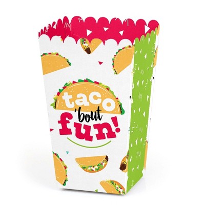 Big Dot of Happiness Taco 'Bout Fun - Fiesta Favor Popcorn Treat Boxes - Set of 12