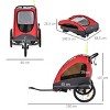 3 In1 Bike Trailer for Kids Foldable Child Jogger Stroller Baby Stroller-3irtyhousy - 4 of 4