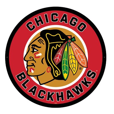 Evergreen Ultra-Thin Edgelight LED Wall Decor, Round, Chicago Blackhawks- 23 x 23 Inches Made In USA