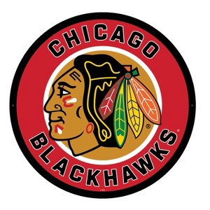 Evergreen Ultra-Thin Edgelight LED Wall Decor, Round, Chicago Blackhawks- 23 x 23 Inches Made In USA - 1 of 4