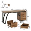 Resenkos Computer Desk, Office Desk, Study Desk,Industrial Computer Desk, 59" Study Desk with Reversible Drawer Cabinet,Walnut Brown - 2 of 4