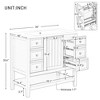 Okak 36" Bathroom Vanity Bathroom Floor Cabinet with 3 Drawers & 1 Cabinet & Open Shelf and Adjustable Drawer Dividers - 4 of 4
