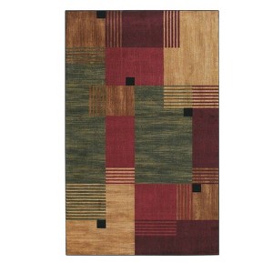 5'x8' Alliance Area Rug Black/Natural - Mohawk: Geometric Pattern, Skid & Stain-Resistant, Indoor Flat Pile Rug - 1 of 4