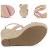 BLISSFUL STEP Women's Slingback Crisscross High Espadrille Wedge Heel Sandals - 3 of 3