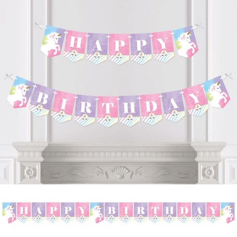 Big Dot Of Happiness Rainbow Unicorn - Birthday Party Bunting