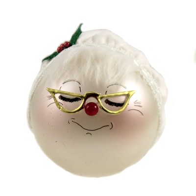  Italian Ornaments 3.5" Mrs Santa Claus Face Ornament Italian Christmas  -  Tree Ornaments 