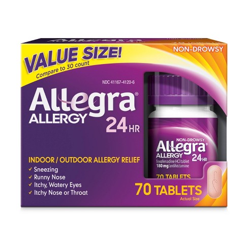 Allegra 24 Hour Allergy Relief Tablets - Fexofenadine