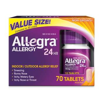 Allegra 24 Hour Allergy Relief Tablets - Fexofenadine Hydrochloride - 70ct