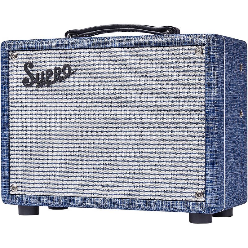 Supro 1606J 64 Super 5W 1x8 Tube Guitar Combo Amp Blue, 3 of 6