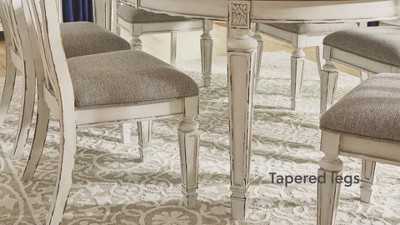 Realyn Oval Extendable Brown and White Wood Dining Table