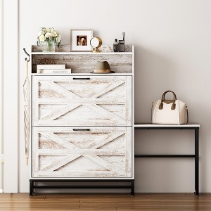 VYNXARIA Farmhouse Style Shoe Cabinet - Large Capacity Entryway Storage Solution - 1 of 4