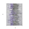 Purple Ivory And Charcoal Abstract Washable Indoor Outdoor Area Rug - 3 of 4