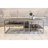 Vynxaria Series 50 in. Brown Rectangular Wood End Table with Metal Frame and Shelves - 3 of 4