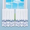 Collections Etc Embroidered Seashells Scalloped Edge Tiered Café Kitchen Curtains - 2 of 3