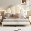 NicBex Queen Upholstered Bed Frame with Elegant Petal Shape Headboard,Platform Bed Frame with Solid Wood Slats Support,Noise-Free,Easy Assembly - 2 of 4
