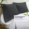 Kickoff 100% Bamboo Viscose Pillowcases Only, King, Cooling Breathable, Hidden Zipper, Bedding Pillow Covers (2 Pack, King 20"x40", Pewter) - 3 of 4