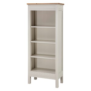 60" Savannah Tall Bookshelf Ivory with Natural Wood Top - Bolton Furniture - 1 of 4