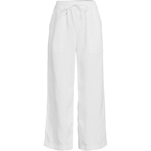 Women's 100% Linen Wide Leg Drawstring Pant