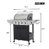 NicBex 4-Burner propane Gas BBQ Grill,46500BTU Output Outdoor Grill with SideBurner&Foldable Side Table,Enameled Cast Iron Cooking Grids,Black/Silver - 3 of 4