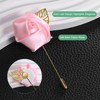 Unique Bargains Wedding Golden Leaf Rose Flower Lapel Pins for Men Suits 18 Pcs - 2 of 4