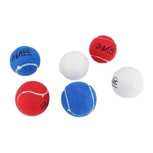Midlee 4th of July Dog Tennis Balls- USA Red White & Blue Pet Toy Ball- Set of 6 - 1 of 4