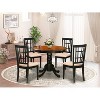 5-Piece Round Black Finish Solid Wood Top Dining table with 4-Chairs with - 2 of 4