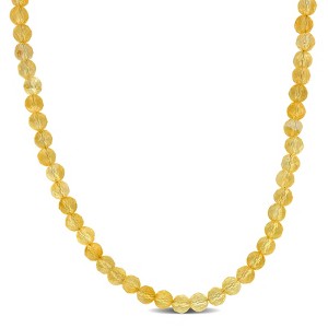 EVERLY JEWELRY | Yellow Plated Sterling Silver 9 3/8ct TGW Citrine Beaded Necklace, 17 inc + 2 inc - 1 of 4