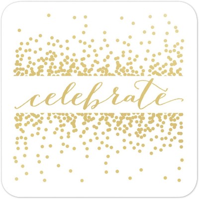 Masterpiece Studios 8-count Gold Foil Party Coasters, Celebrate : Target