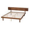 Baxton Studio Queen Morana Wood Platform Bed with Built in Shelf Walnut Brown: Mid-Century Design, No Box Spring Needed - 4 of 4