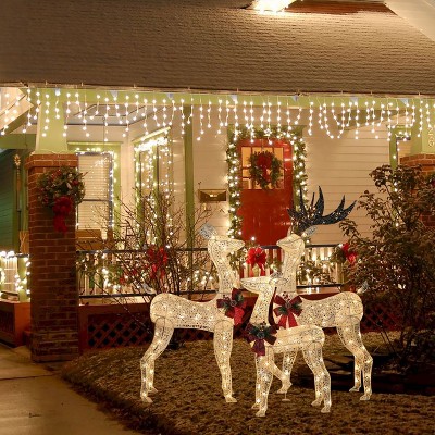 Luxenhome Set Of 3 Deer Family Lighted Led Indoor Outdoor Holiday ...