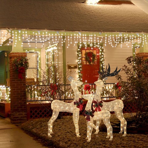 Luxenhome Set Of 3 Deer Family Lighted Led Indoor Outdoor Holiday ...
