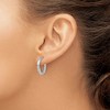 Black Bow Jewelry 3mm Twisted Textured Round Hoops in 10k White Gold, 20mm (3/4 Inch) - 3 of 4